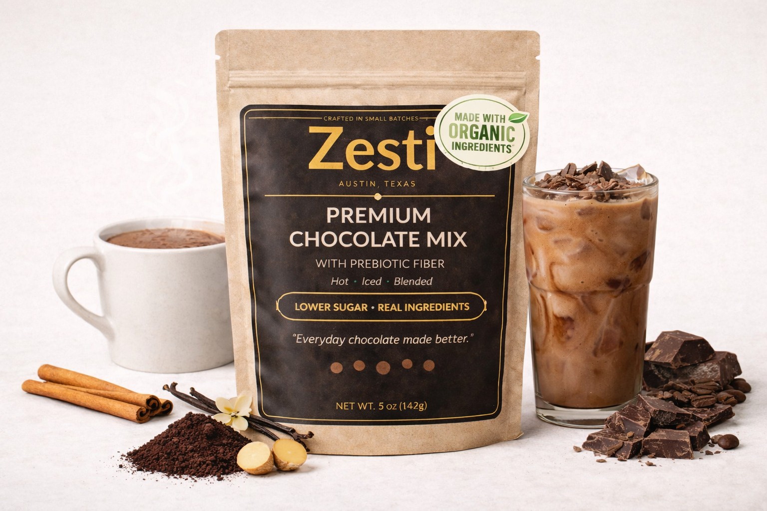 Zesti Premium Chocolate Mix — with cinnamon, vanilla, ginger and chocolate